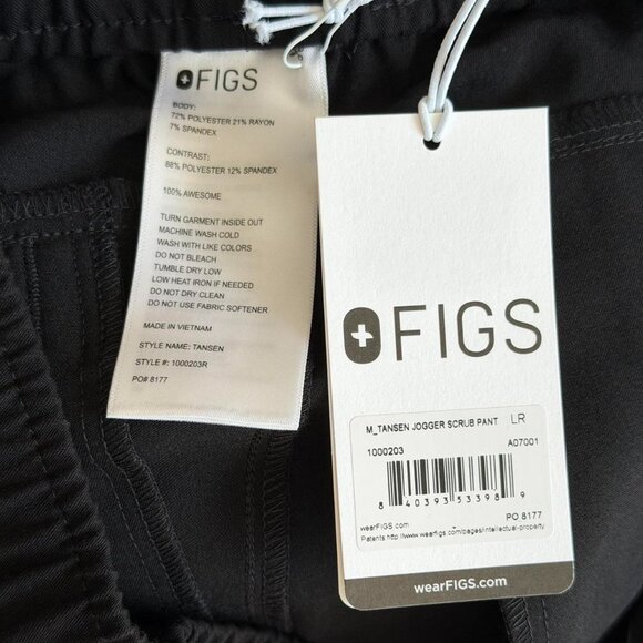 Figs Tansen Jogger Scrub Pants in Black, Size Large - Picture 7 of 7